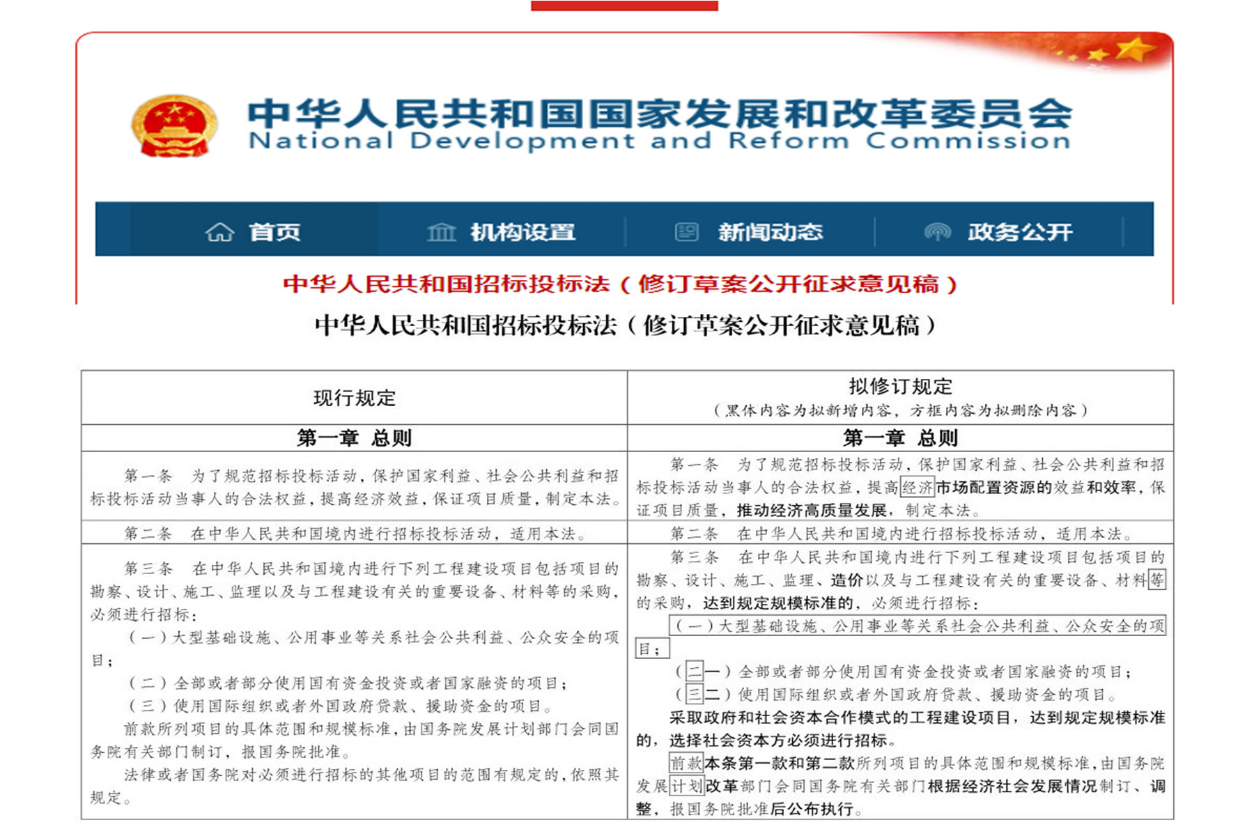《招标投标法》修订草案预备提请审议！中标候选人不再排序！“最低价中标”退场！招标人自主确定中标人……